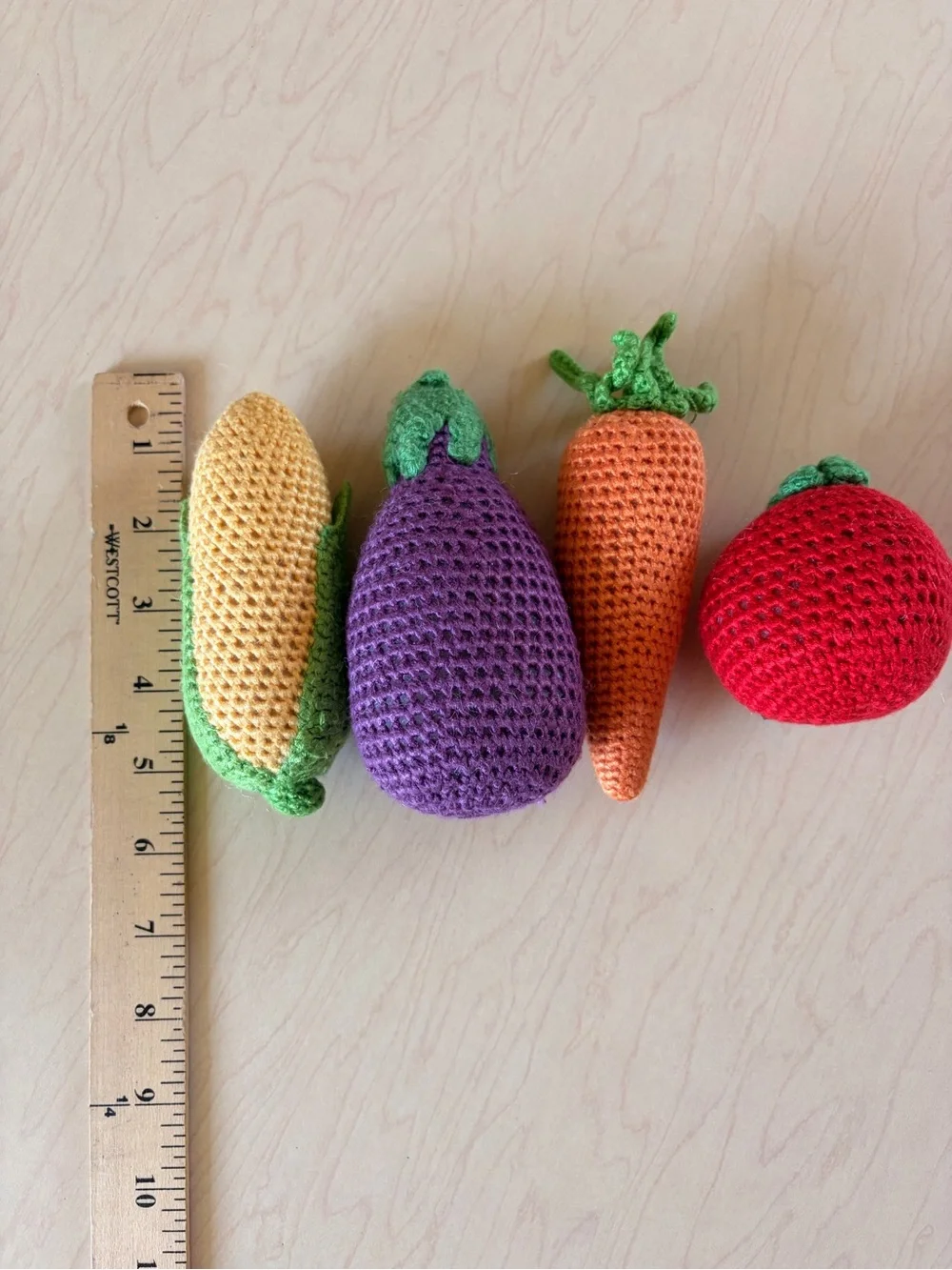Cheengoo Organic Bamboo Crocheted Vegetable Toy Rattle Set- Washable